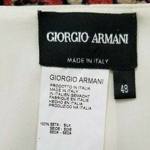 Georgio Armani eggshell silk side zip blouse
